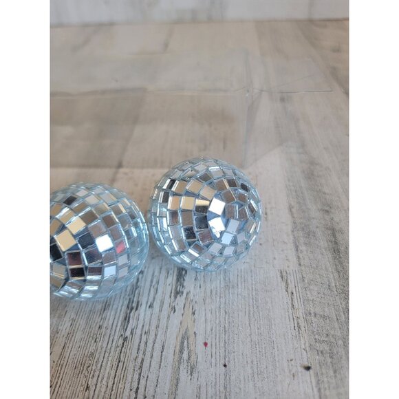 Mini glass disco ball set retro Xmas decor - Picture 5 of 9